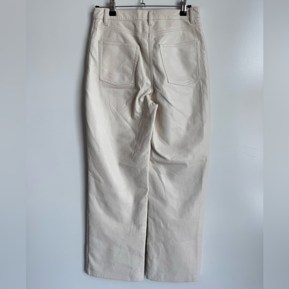 Wilfred Aritzia Wilfred The Melina Pant High-waisted Vegan Leather Cream Small - Picture 4 of 10